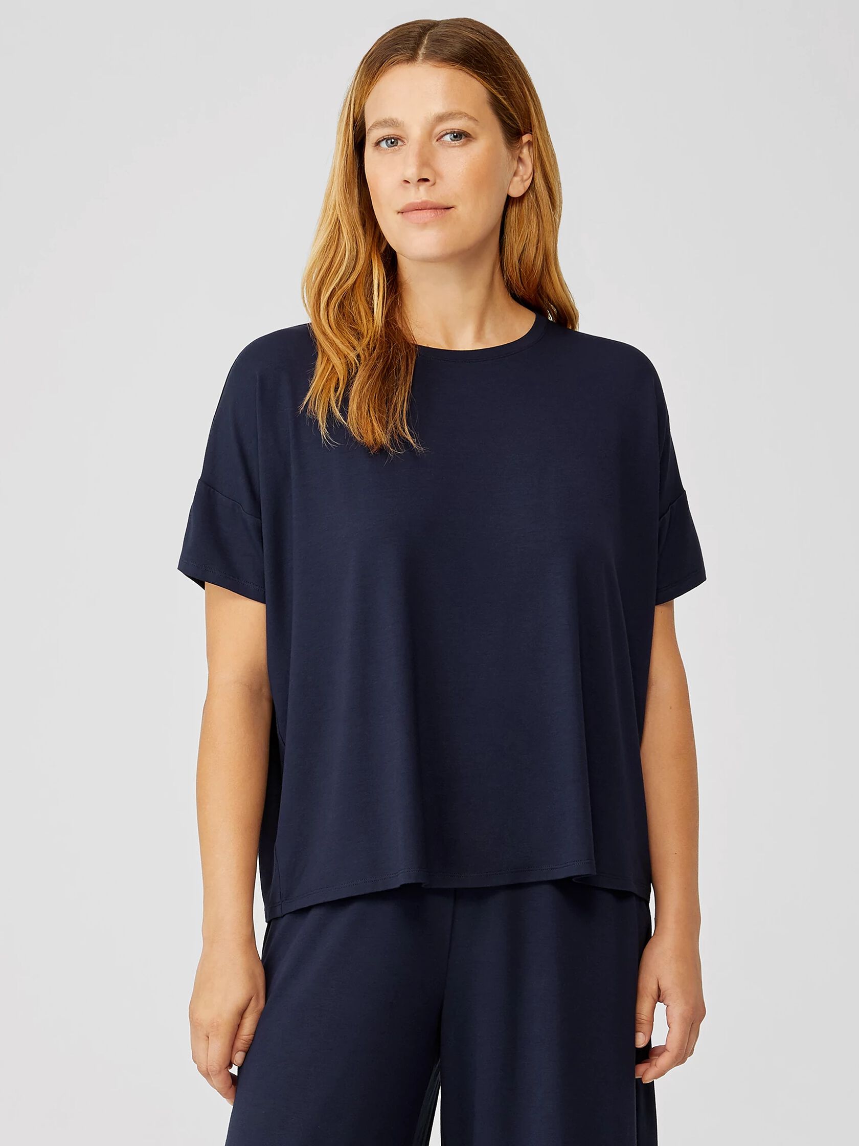 Lightweight Viscose Jersey Crew Neck Tee