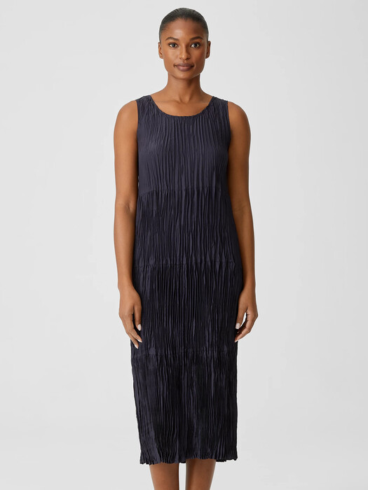Crushed Silk Tiered Dress