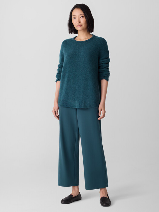 Cashmere Silk Boucle Bliss Crew Neck Long Top