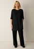 Superfine Merino Crew Neck Long Top in Regenerative Wool