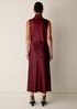 Stretch Silk Charmeuse Bias Cowl Neck Dress