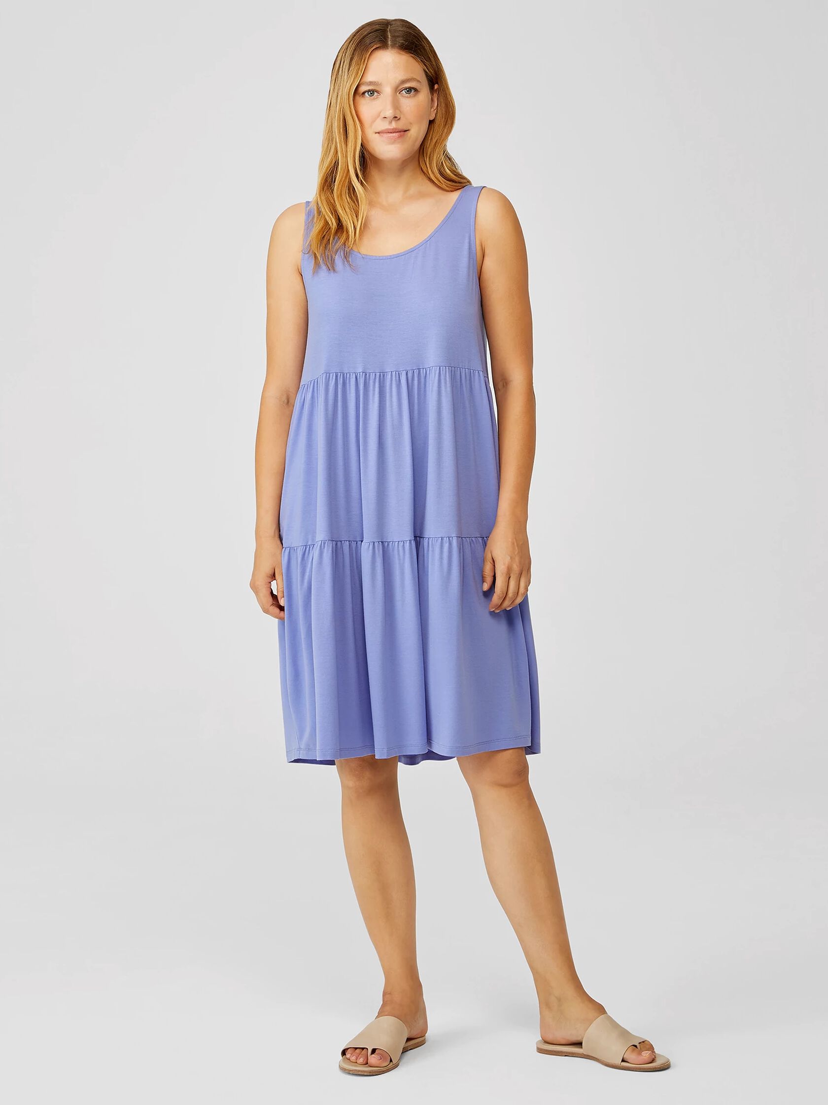 Fine Jersey Tiered Dress EILEEN FISHER
