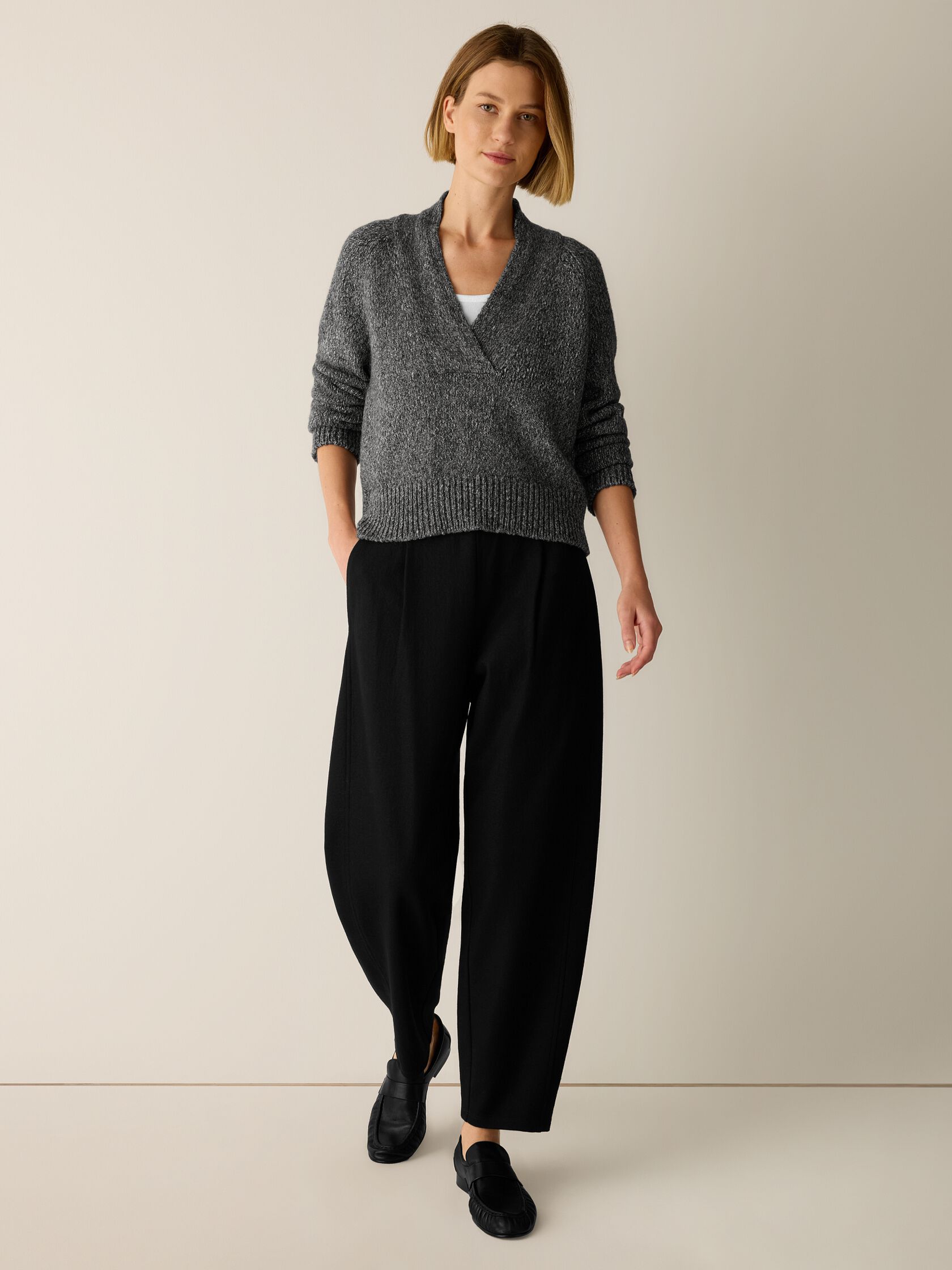 Felted Wool Jersey Lantern Pant in Regenerative Wool
