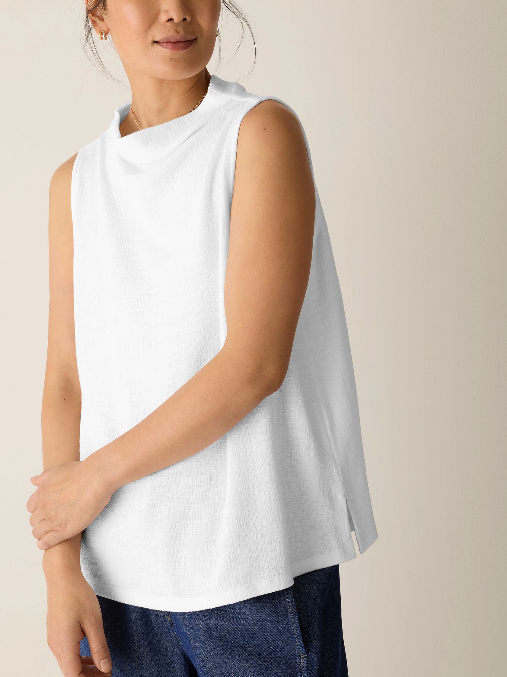 Cross Hatch Stretch Jersey Funnel Neck Tank