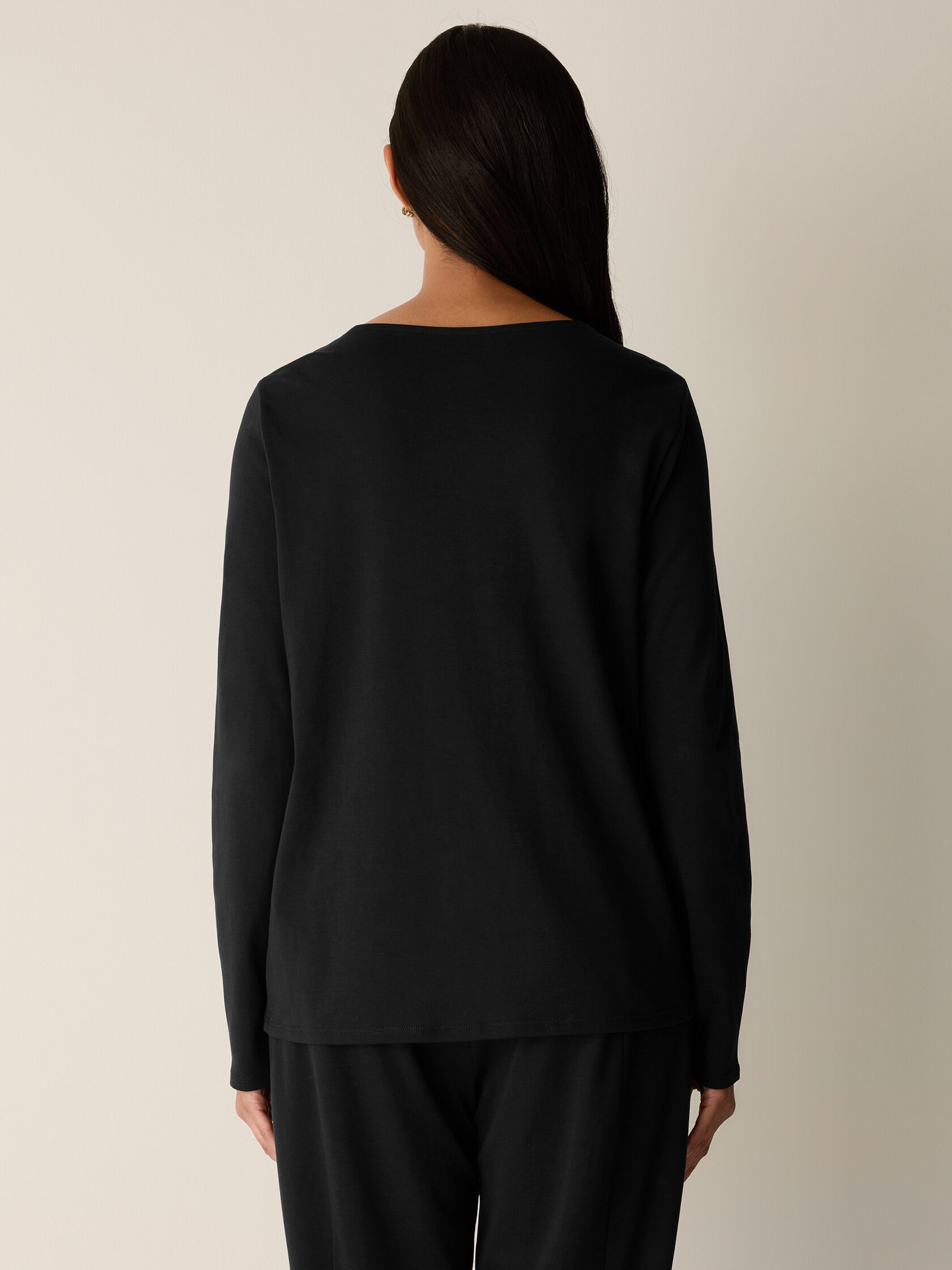 Organic Cotton Interlock Crew Neck Sleep Top