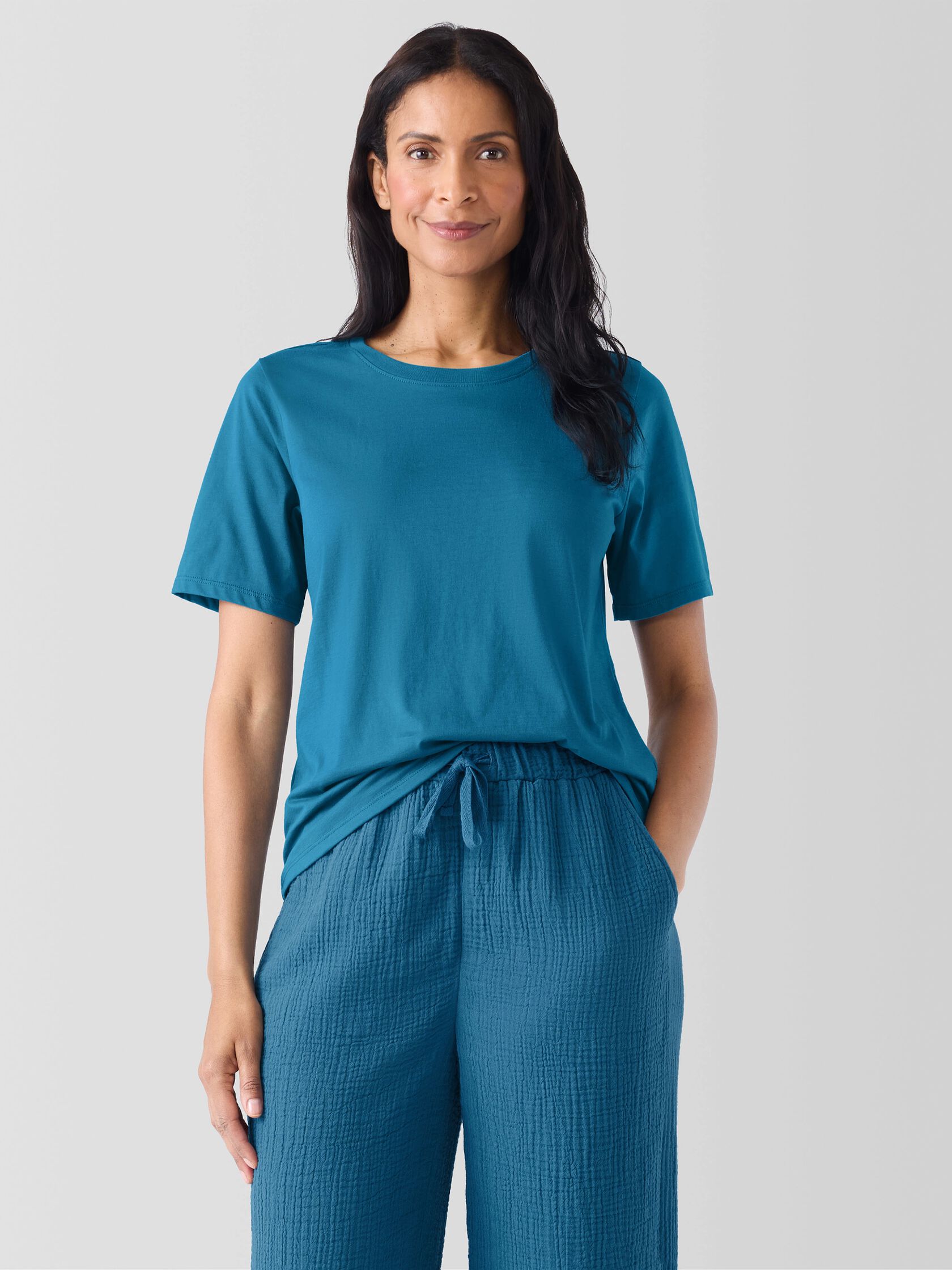 Organic Pima Cotton Jersey Round Neck Tee