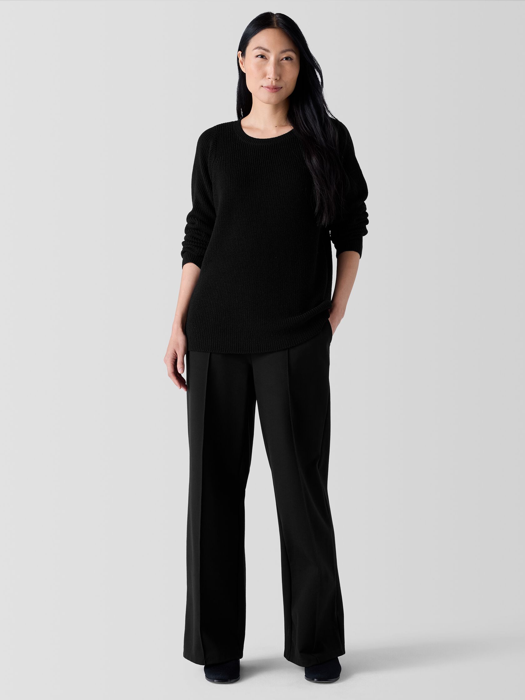 Washable Flex Ponte Pintuck Wide Pant