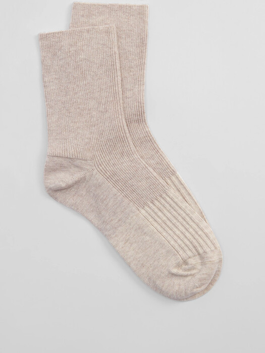 Organic Cotton Ribbed Quarter Crew Sock