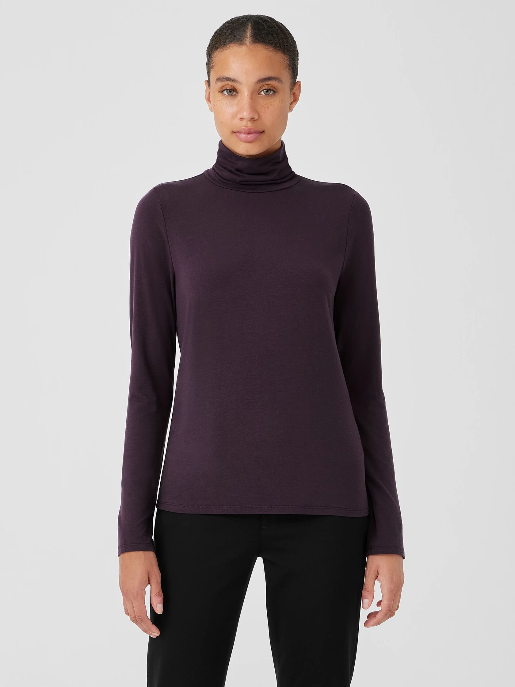 Fine Jersey Scrunch Neck Top