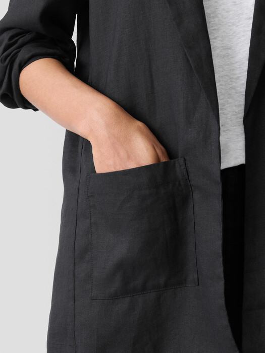 Organic Linen Long Blazer