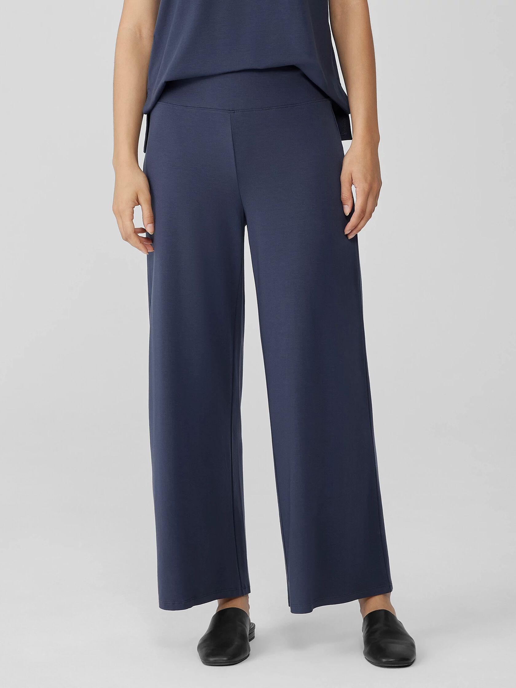 Stretch Jersey Knit Wide-Leg Pant