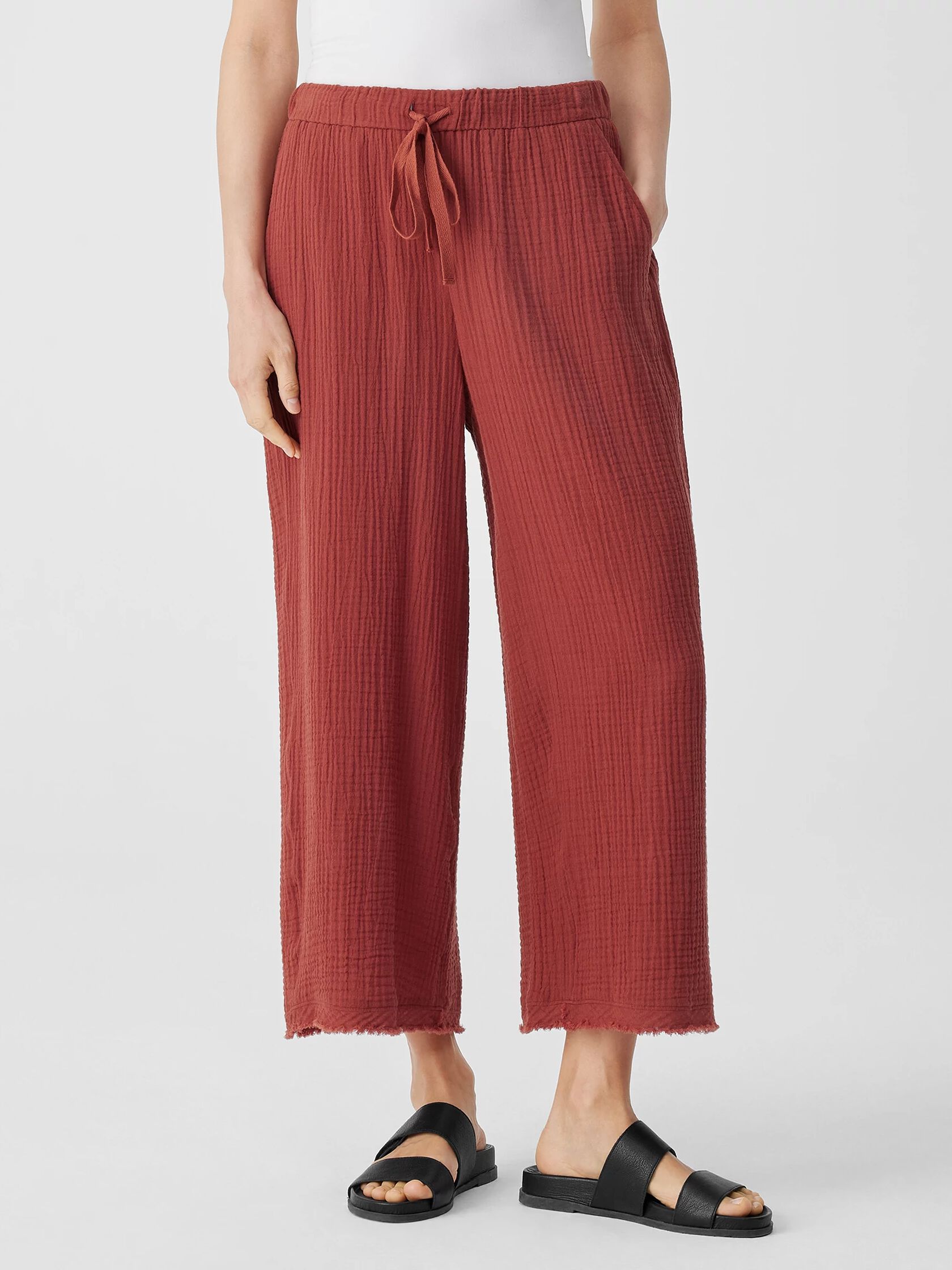 Organic Cotton Gauze Wide-Leg Pant