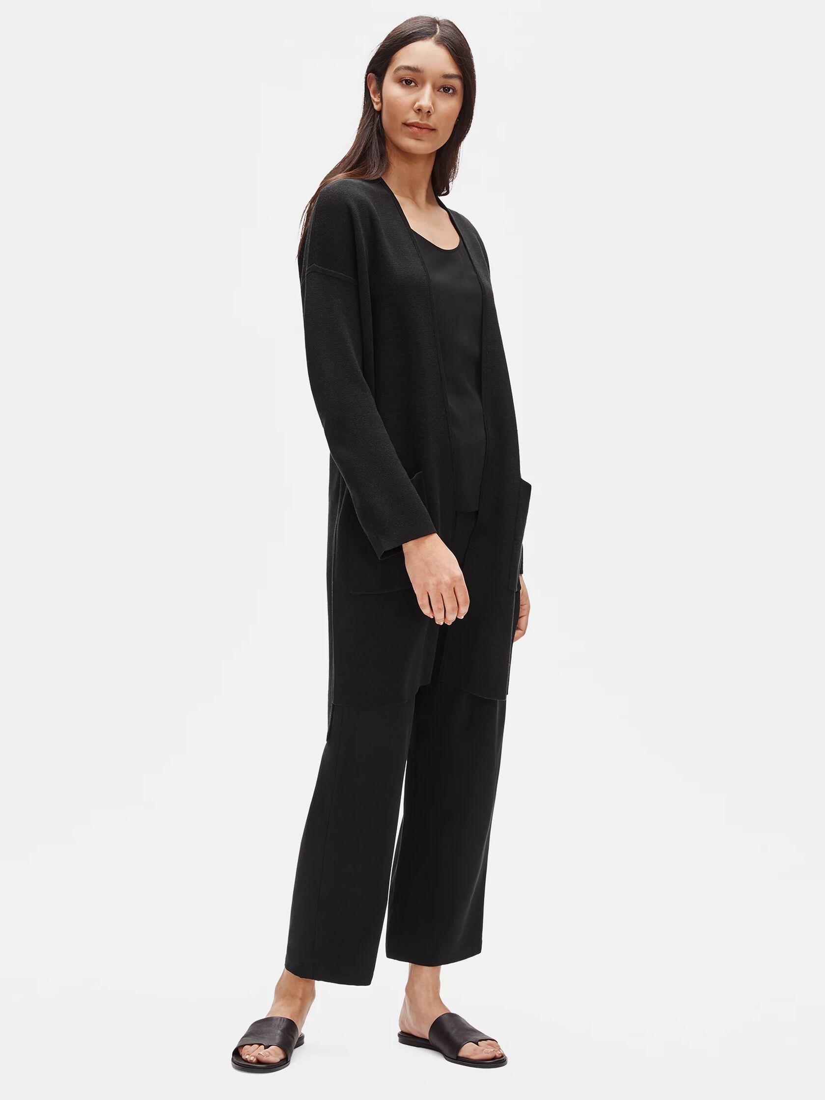 Silk & Organic Cotton Interlock Long Cardigan