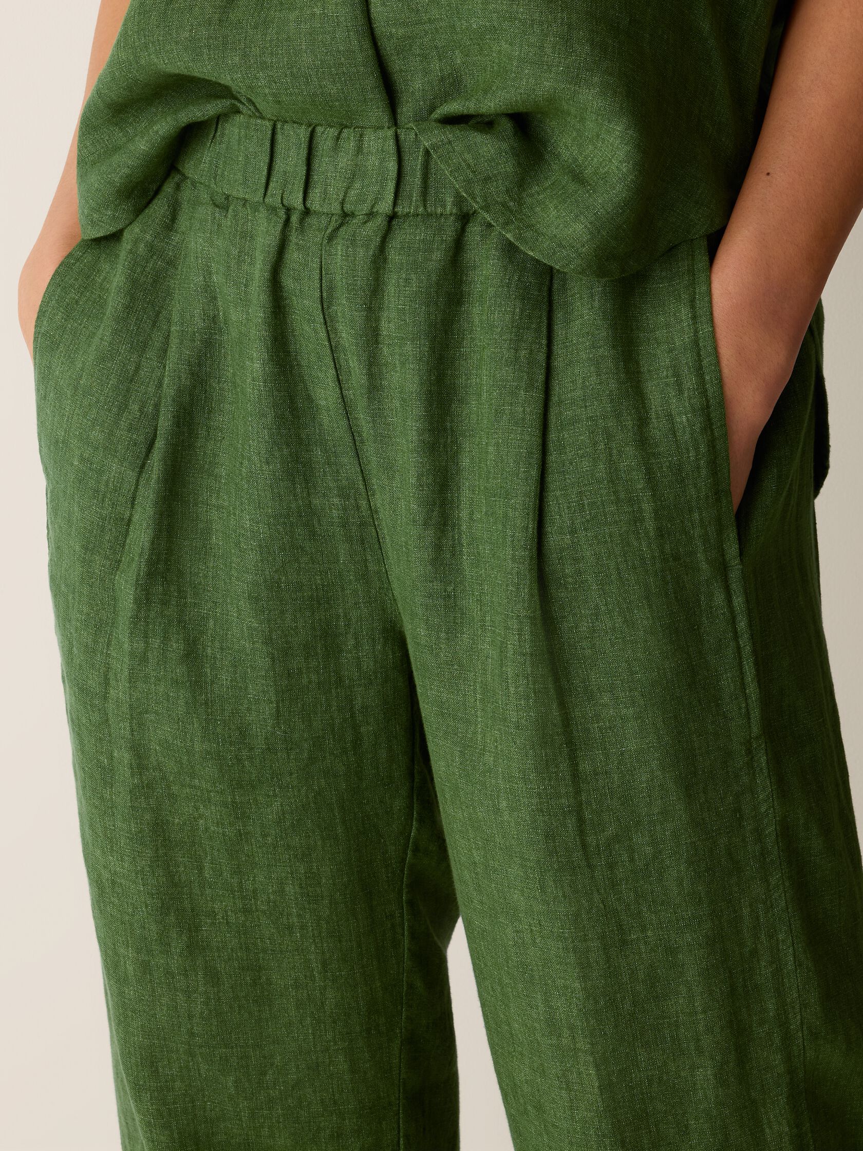 Washed Organic Linen D&eacute;lav&eacute; Lantern Pant