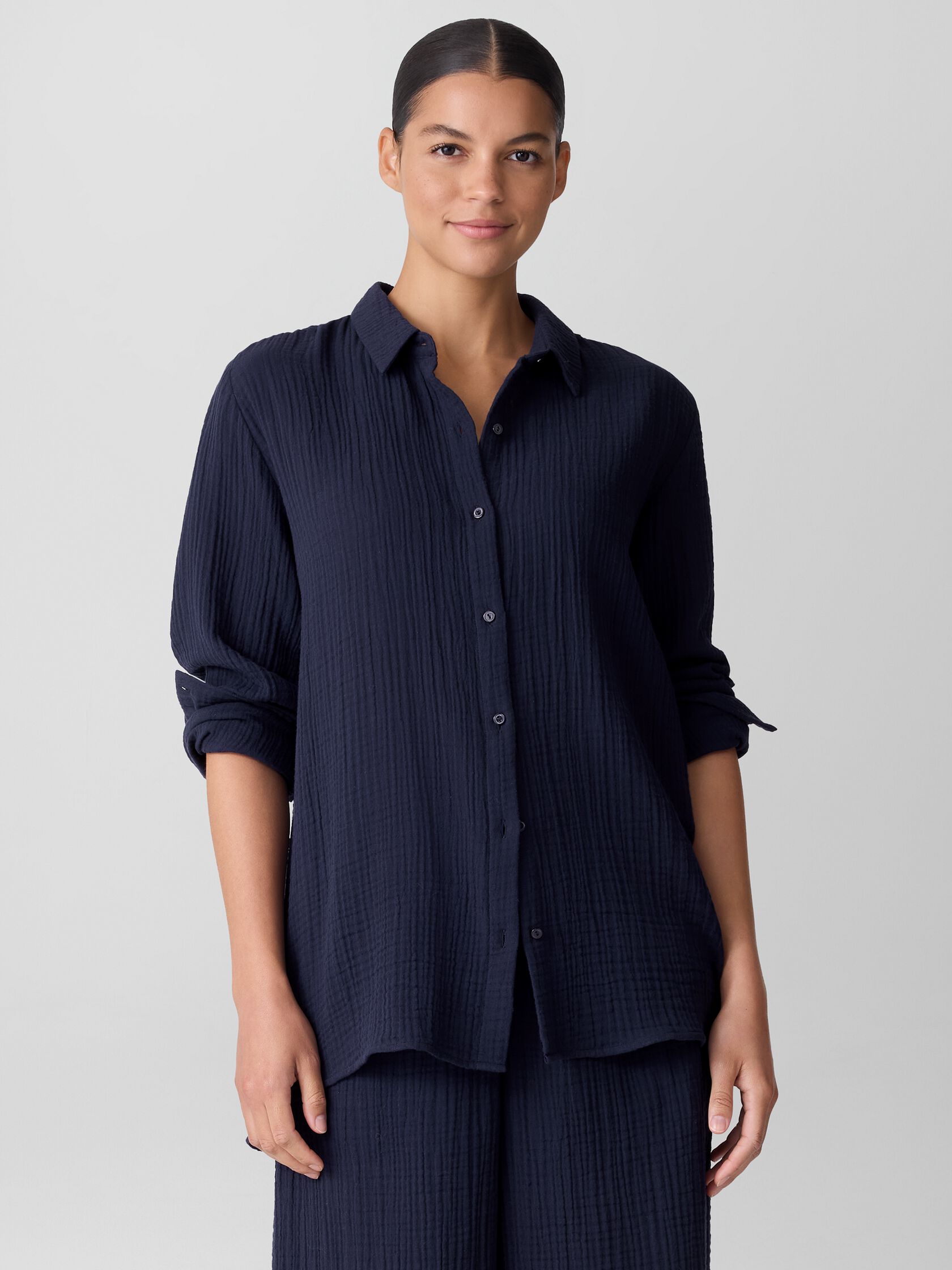 Organic Cotton Lofty Gauze Classic Collar Shirt