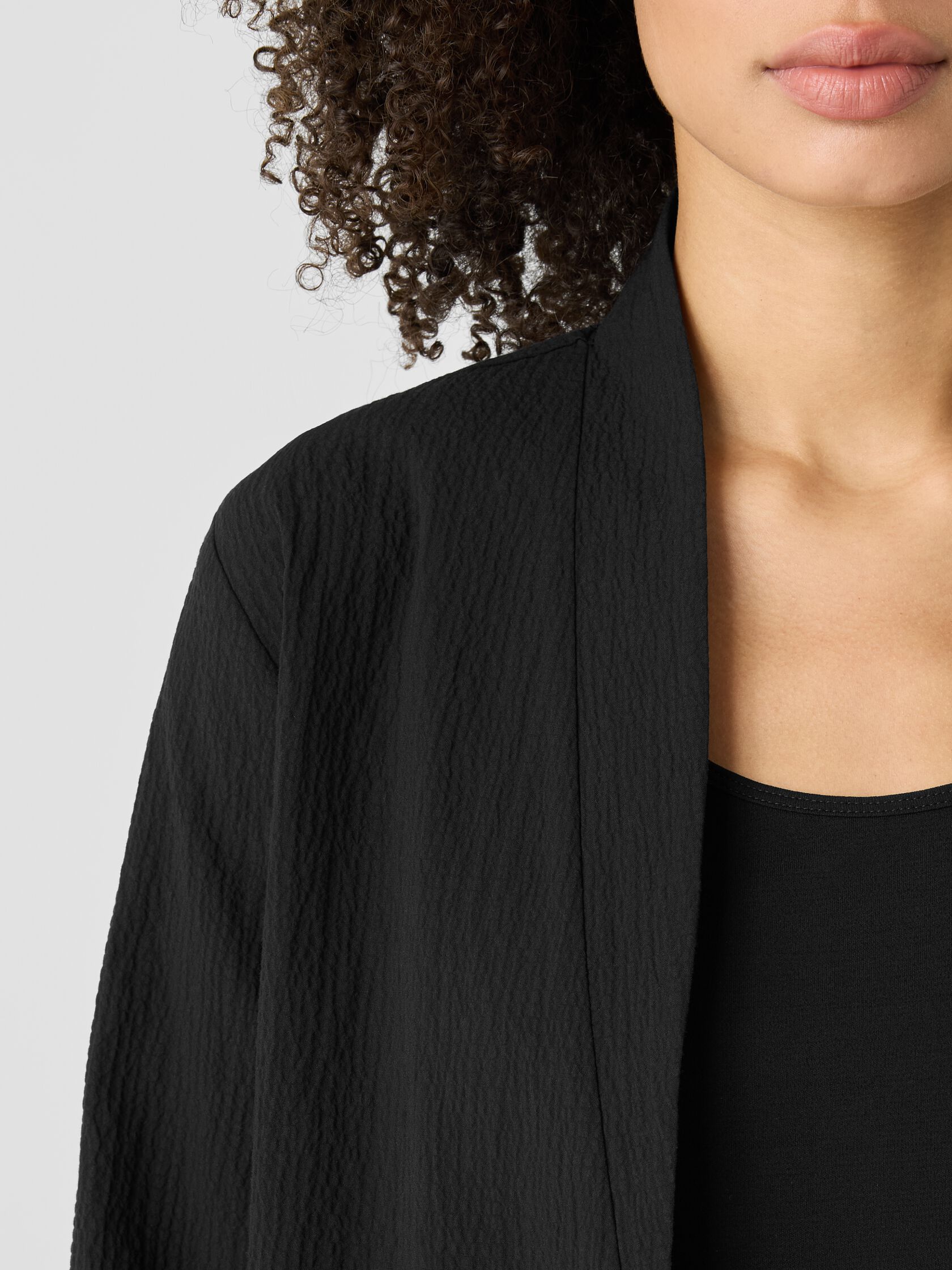 Organic Cotton Pucker High Collar Jacket