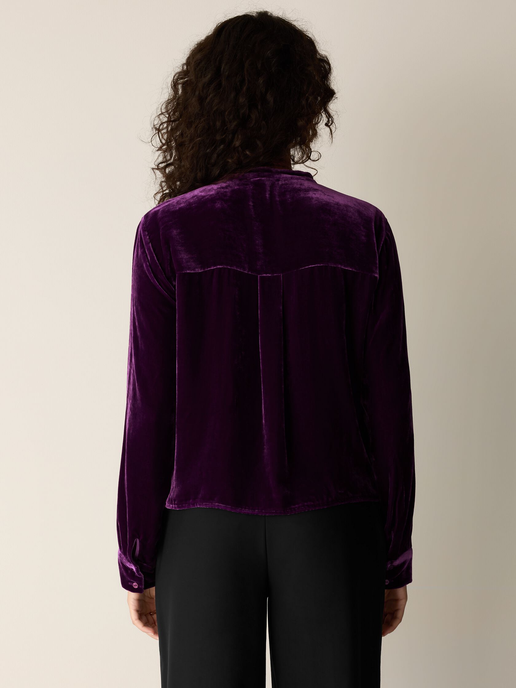 Velvet Band Collar Shirt