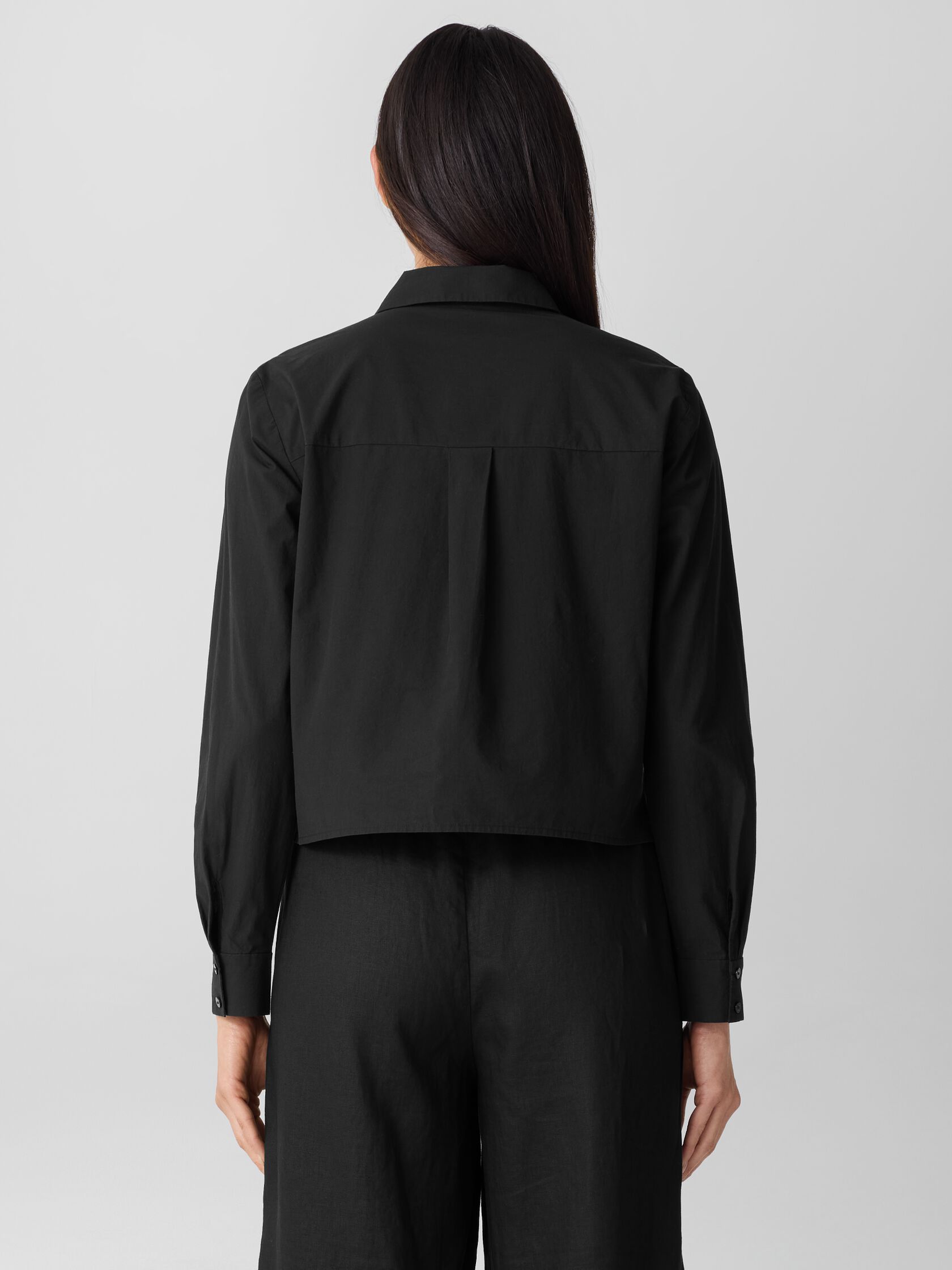 Washed Organic Cotton Poplin Classic Collar Short Shirt