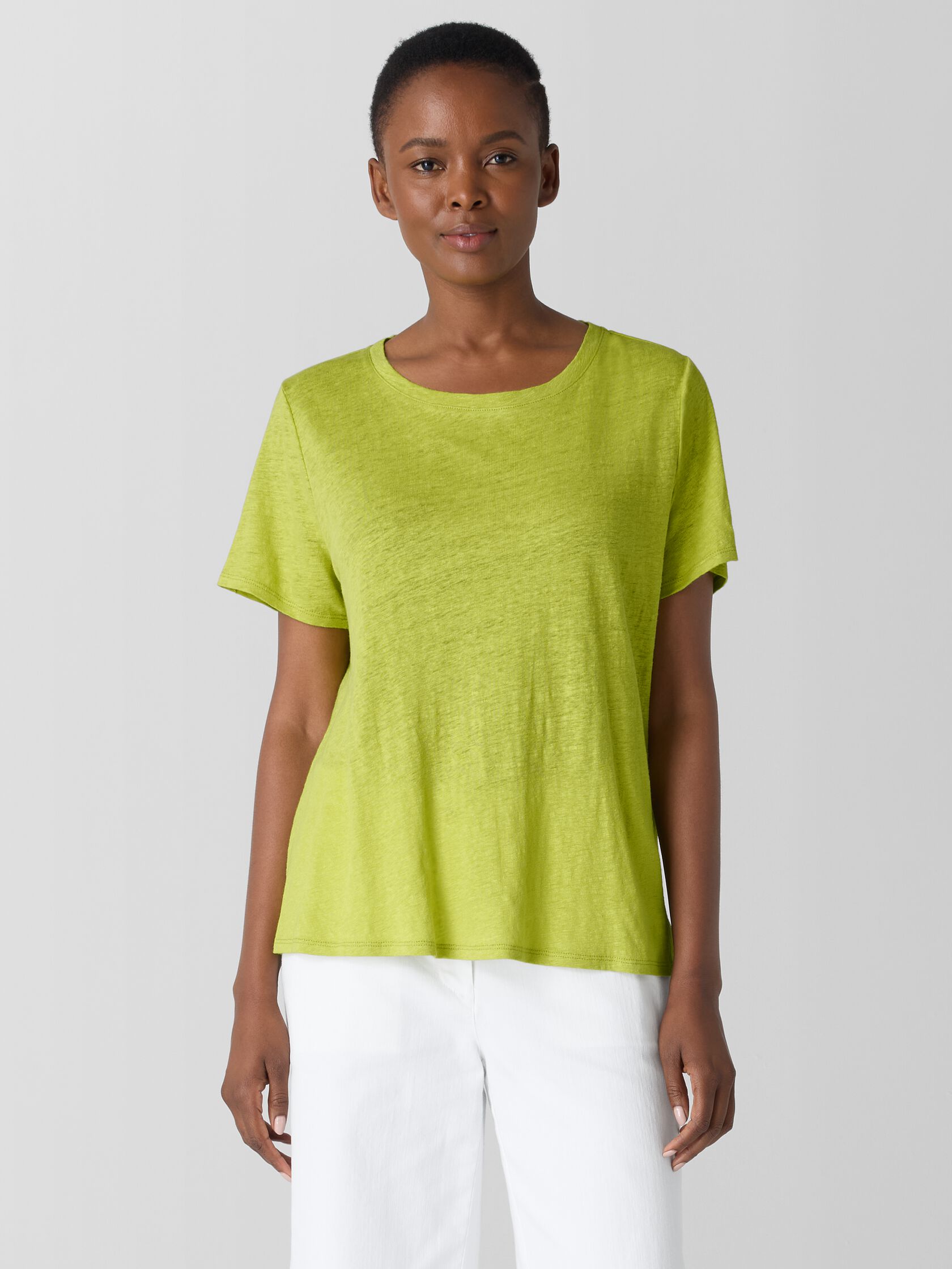 Organic Linen Jersey Crew Neck Tee