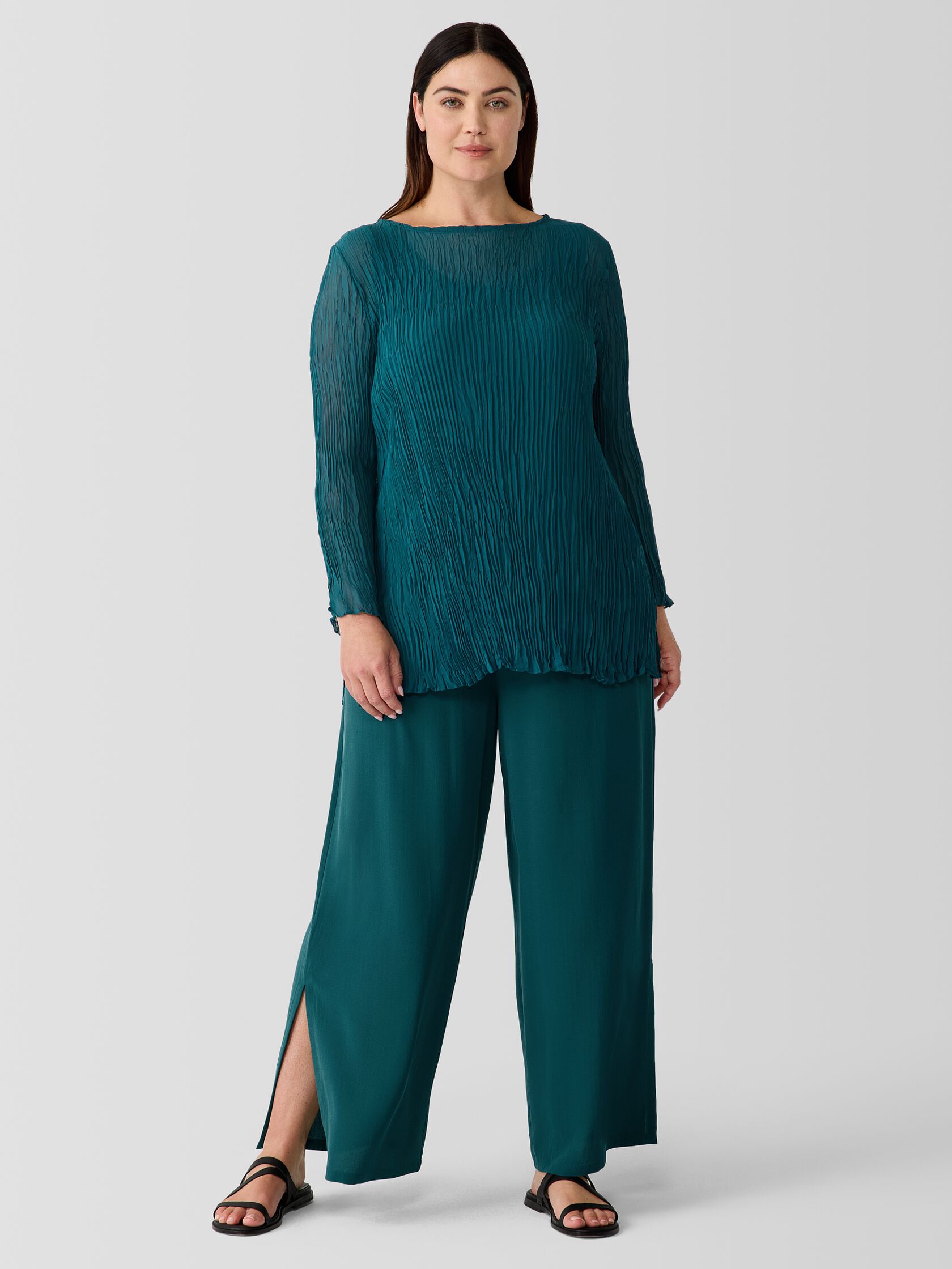 Silk Georgette Crepe Pant with Slits