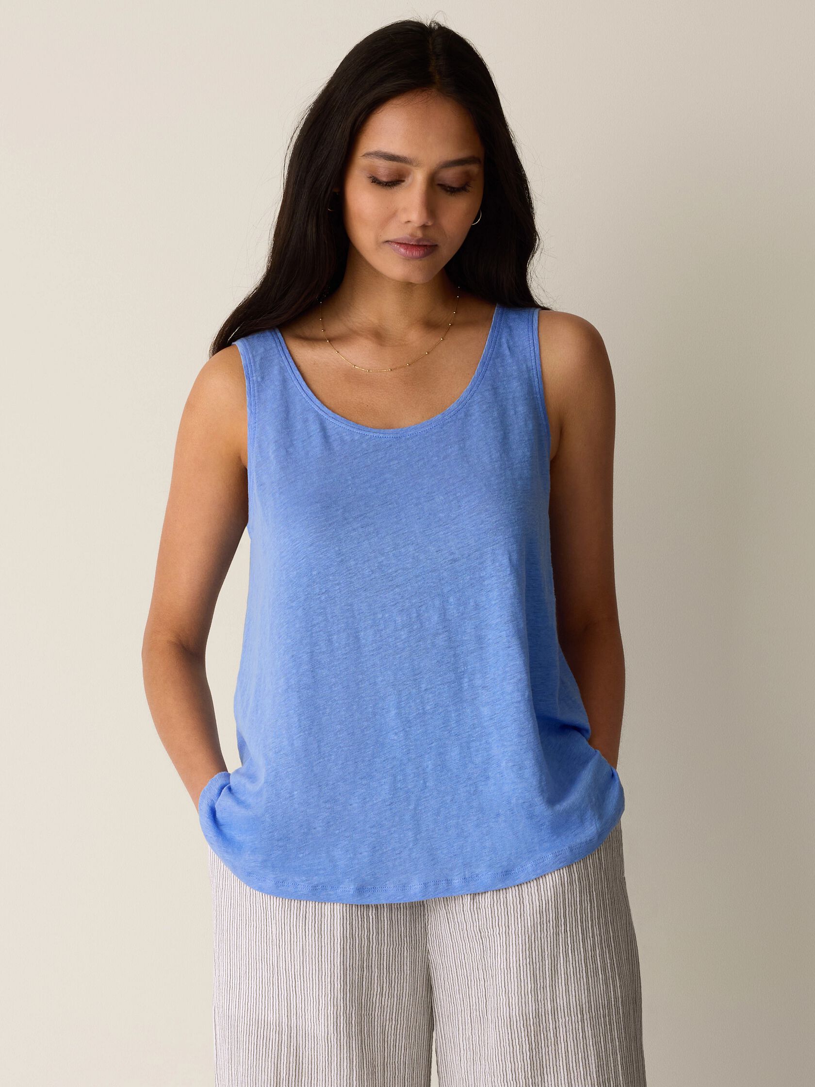 Organic Linen Jersey Scoop Neck Tank