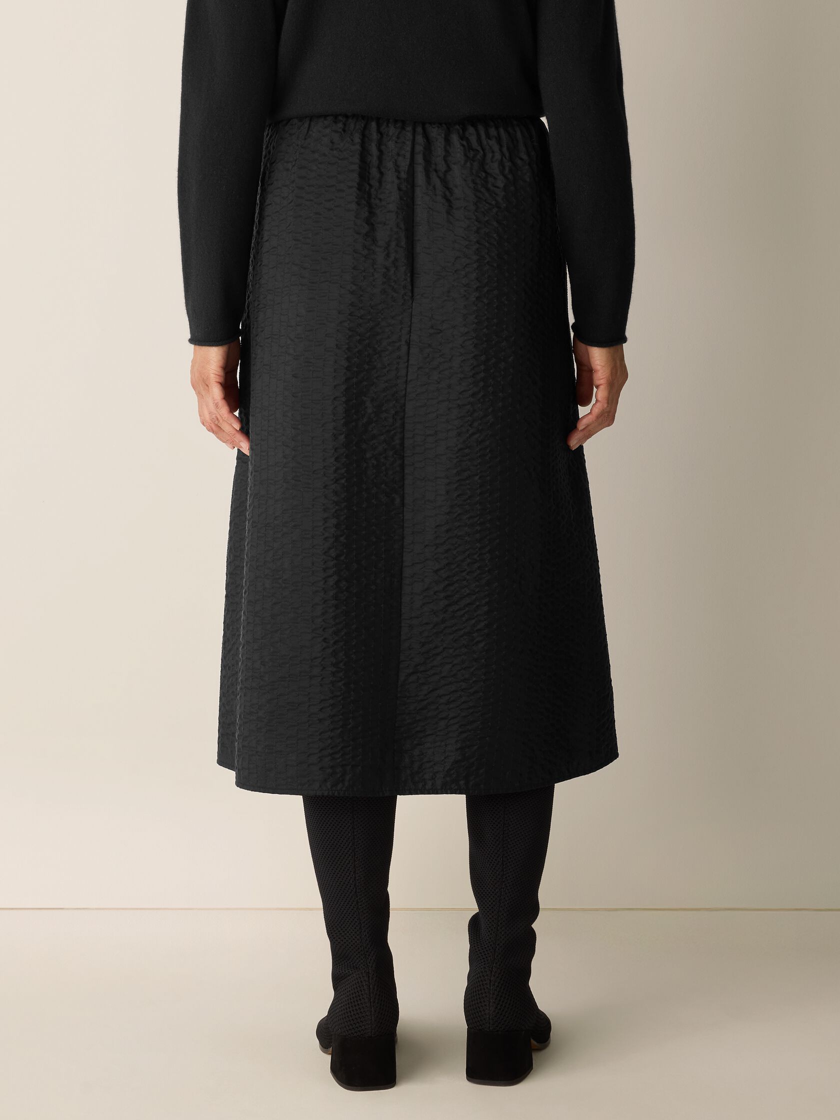 Quilted Silk A-Line Skirt