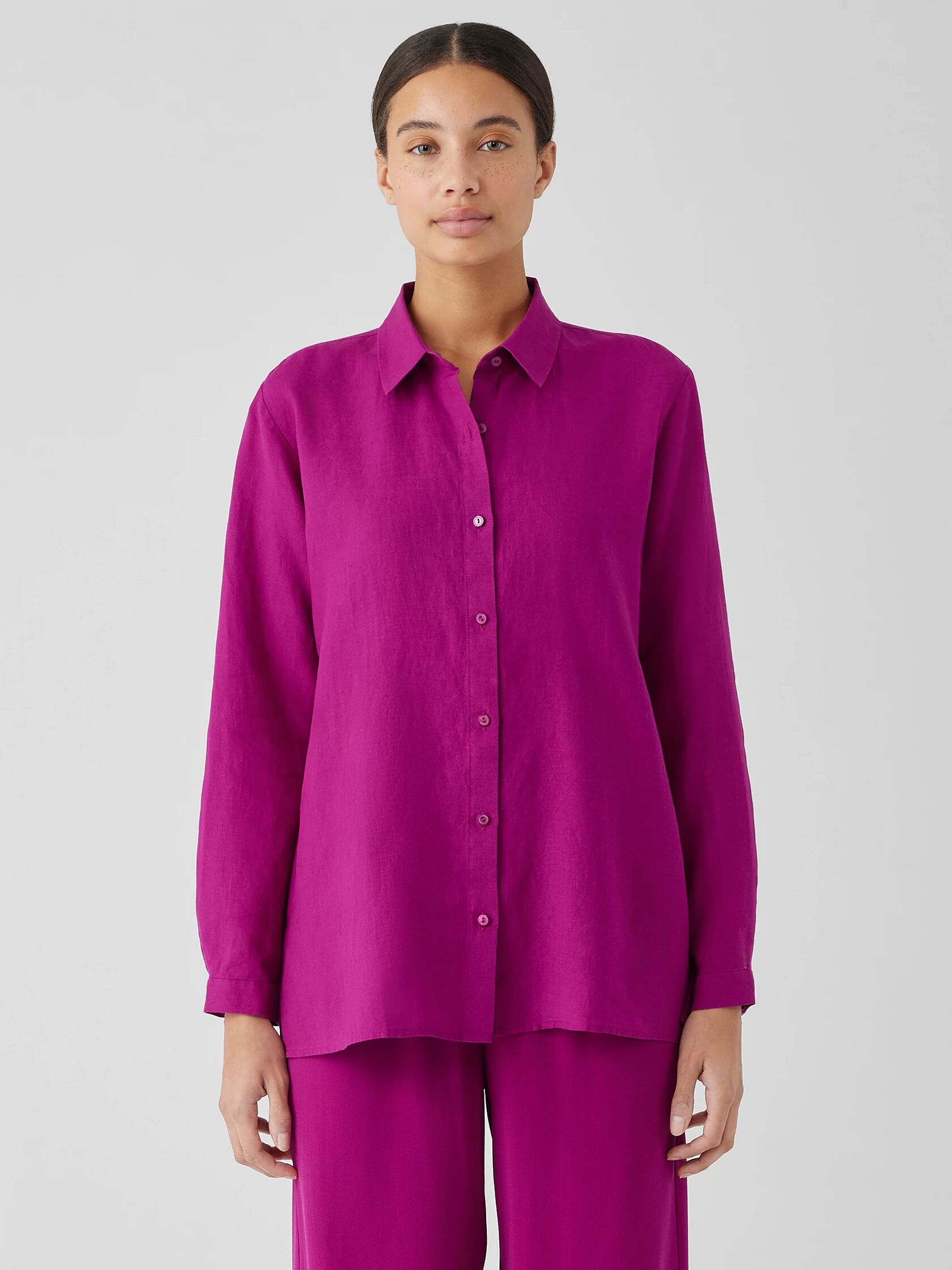 Organic Handkerchief Linen Classic Collar Shirt