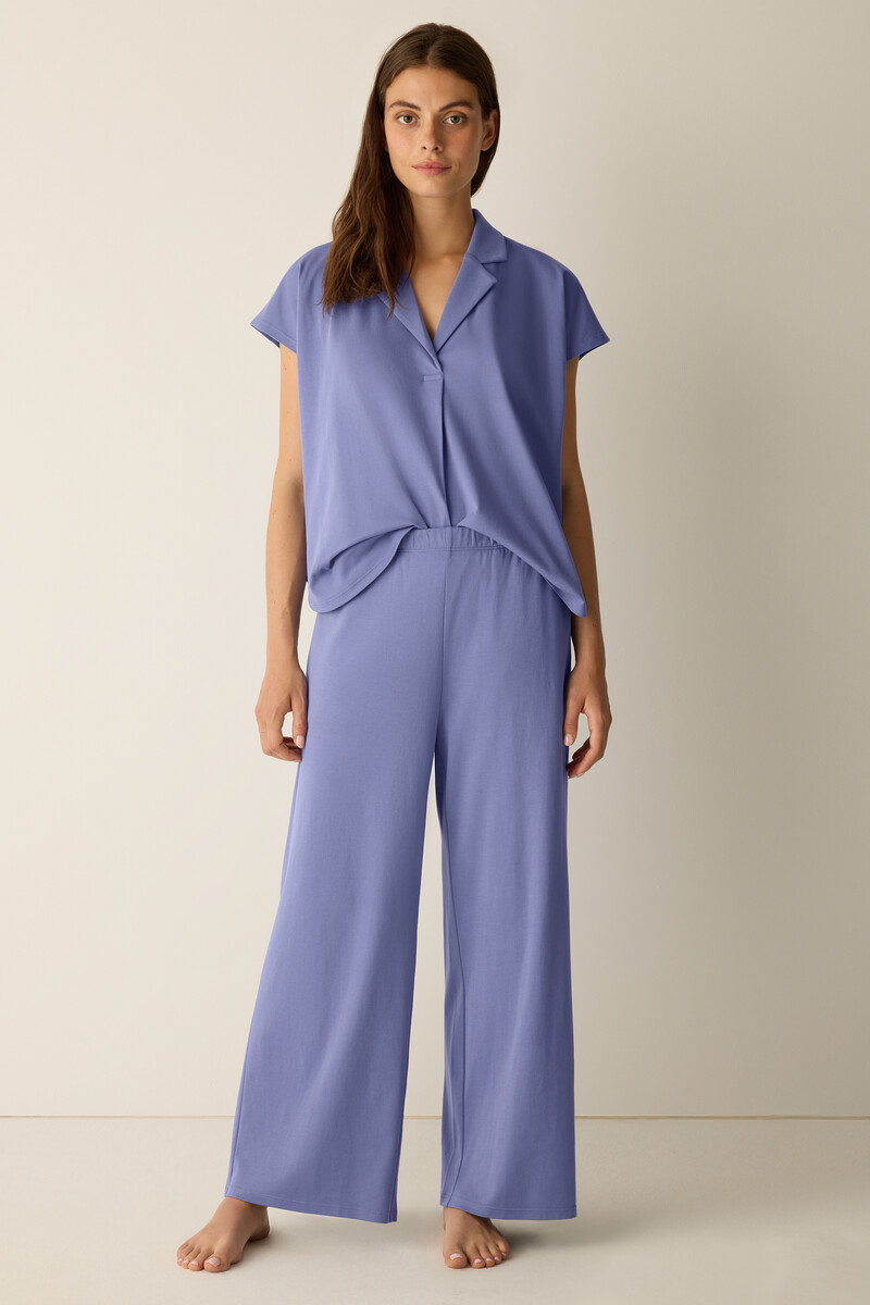 Organic Cotton Interlock Wide-Leg Sleep Pant Organic Cotton Interlock Wide-Leg Sleep Pant
