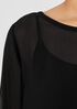 Crinkled Sheer Silk Bateau Neck Dress