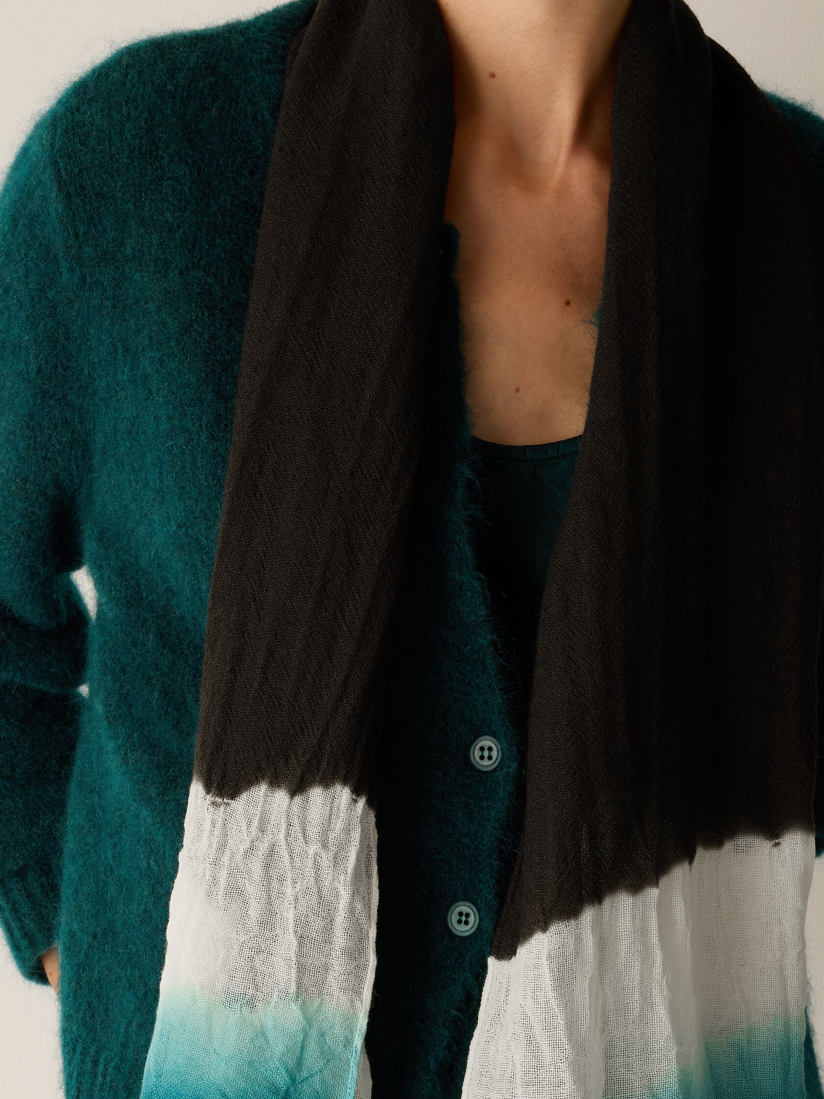 Hand-Dyed Wool Gauze Scarf