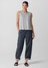 Striped Organic Linen Jersey Crew Neck Tank