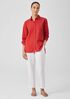 Washed Organic Cotton Poplin Classic Collar Shirt