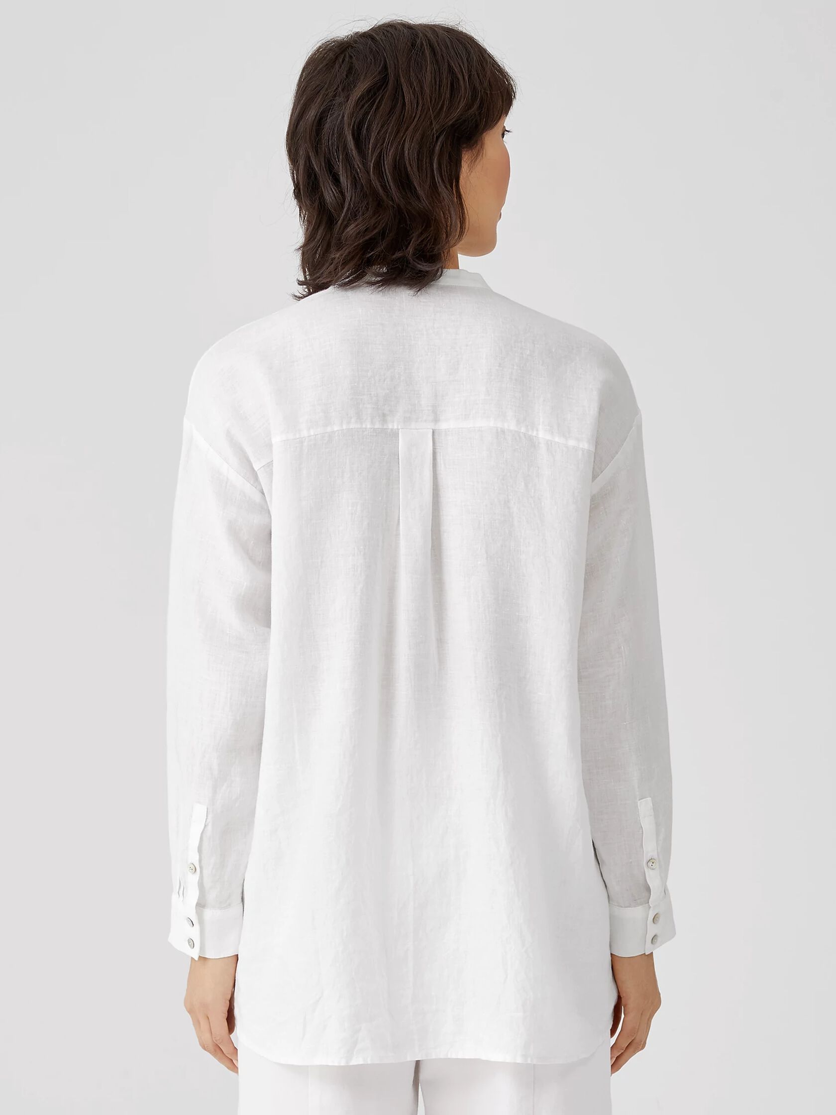 Organic Handkerchief Linen Mandarin Collar Shirt