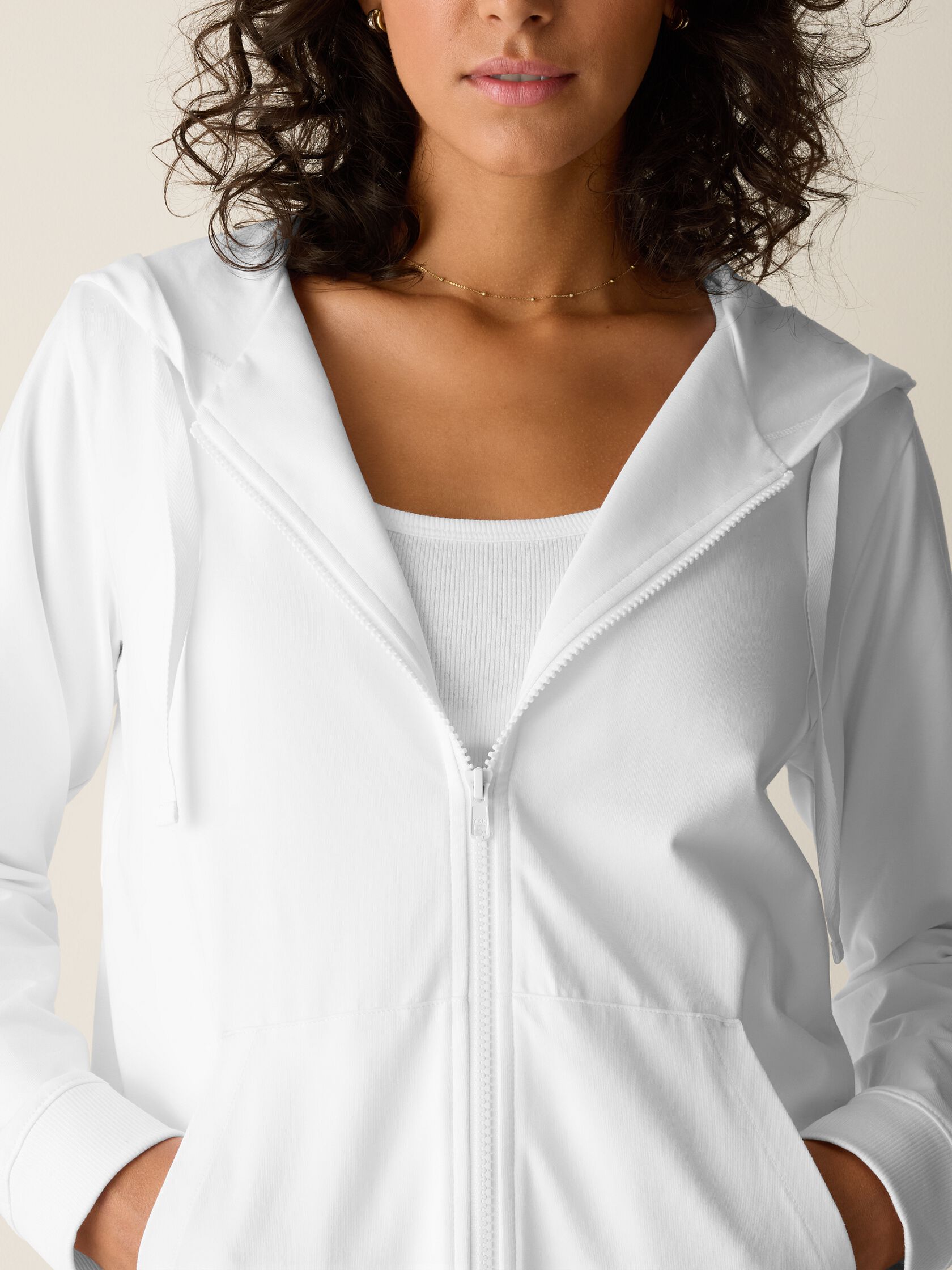 Pima Cotton Stretch Jersey Hooded Jacket