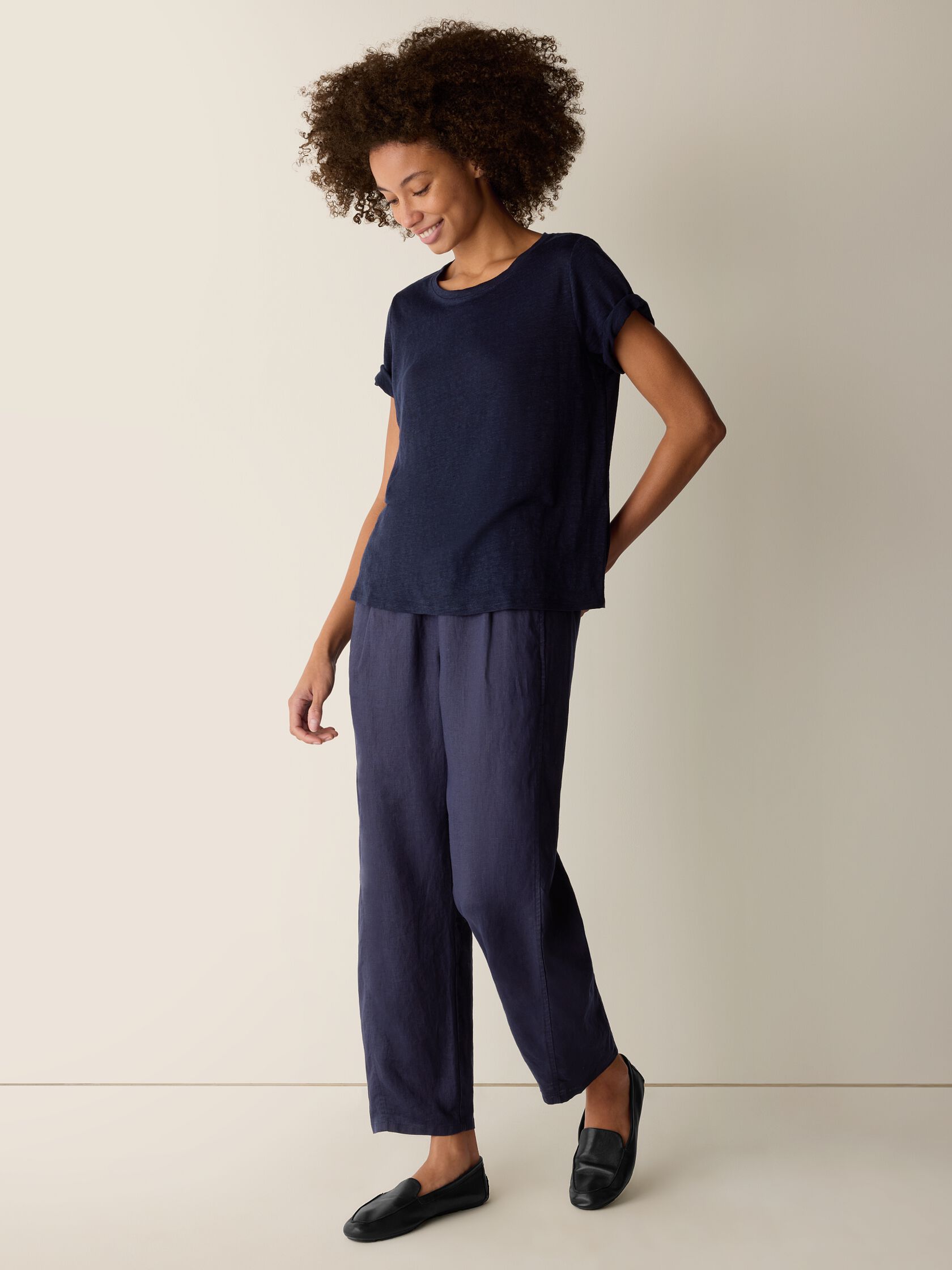 Organic Linen Jersey Crew Neck Tee