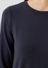Stretch Jersey Knit Crew Neck Long Top