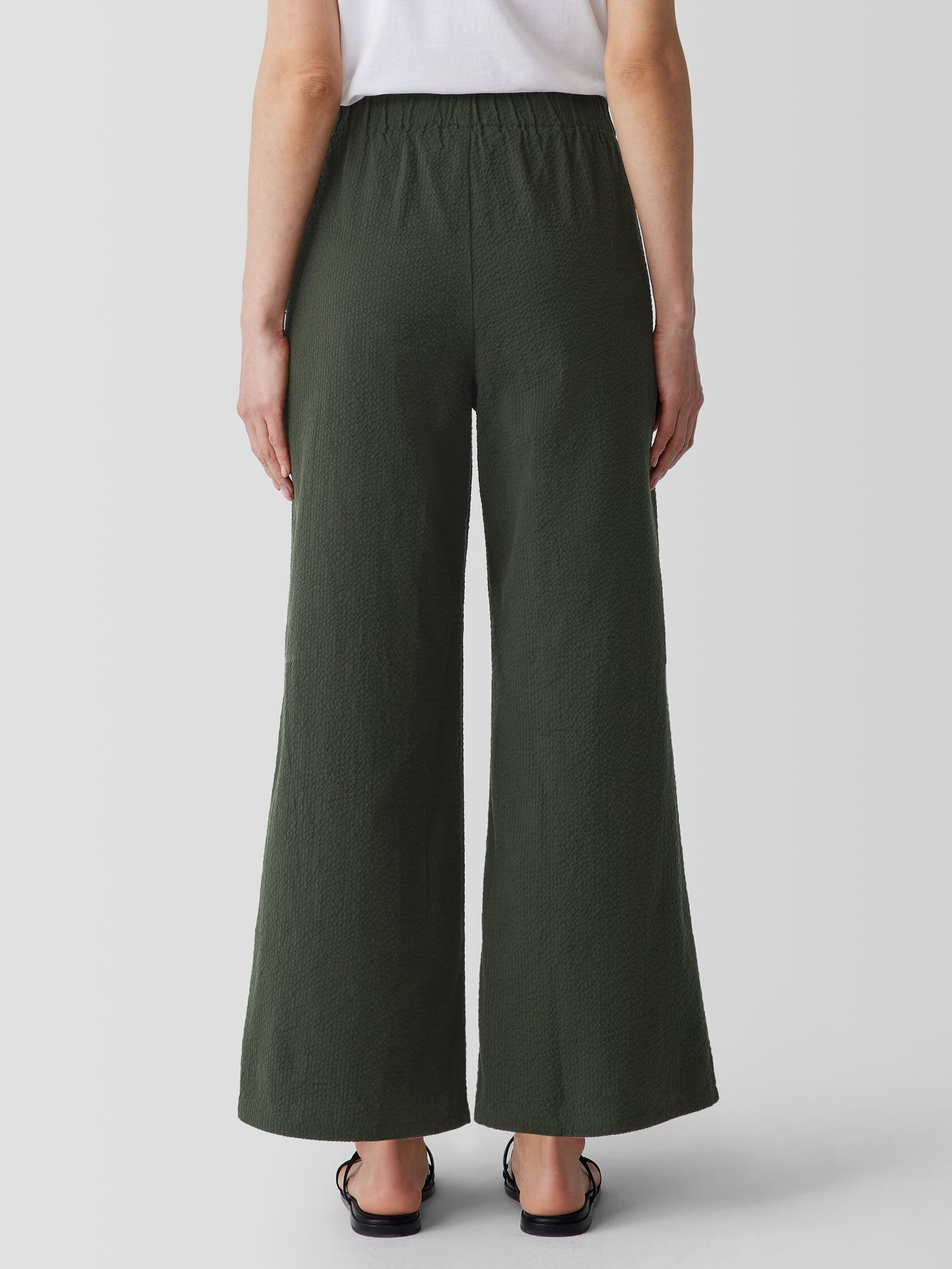 Organic Cotton Ripple Wide-Leg Pant