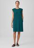 Pima Cotton Stretch Jersey Round Neck Dress