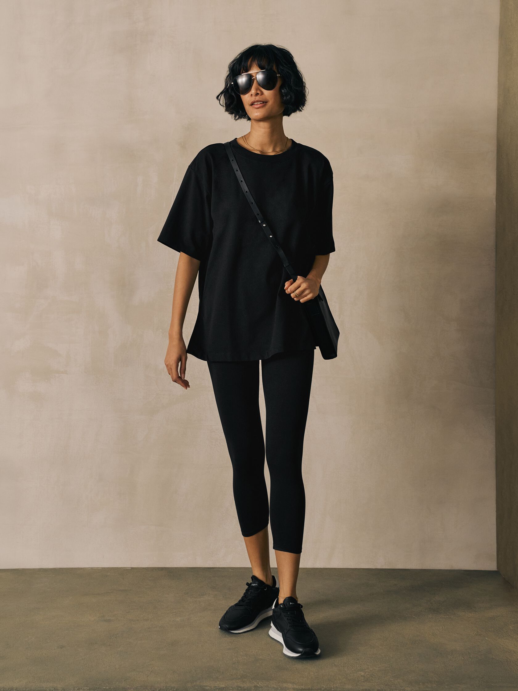 Pima Cotton Stretch Jersey Capri Leggings