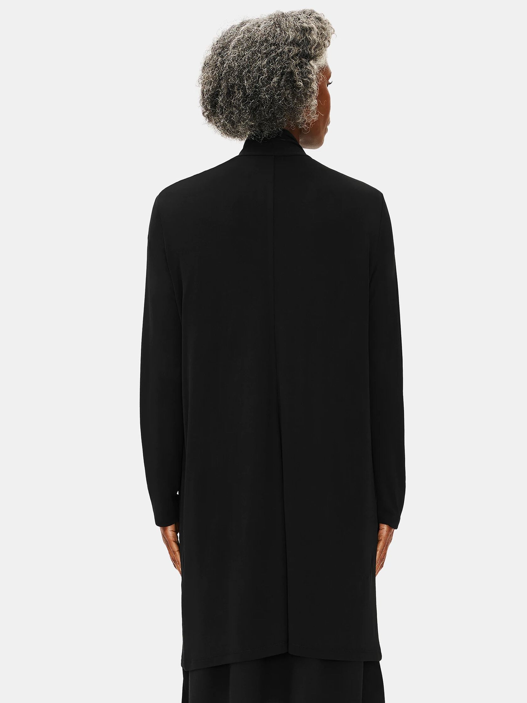 Stretch Silk Jersey High Collar Jacket