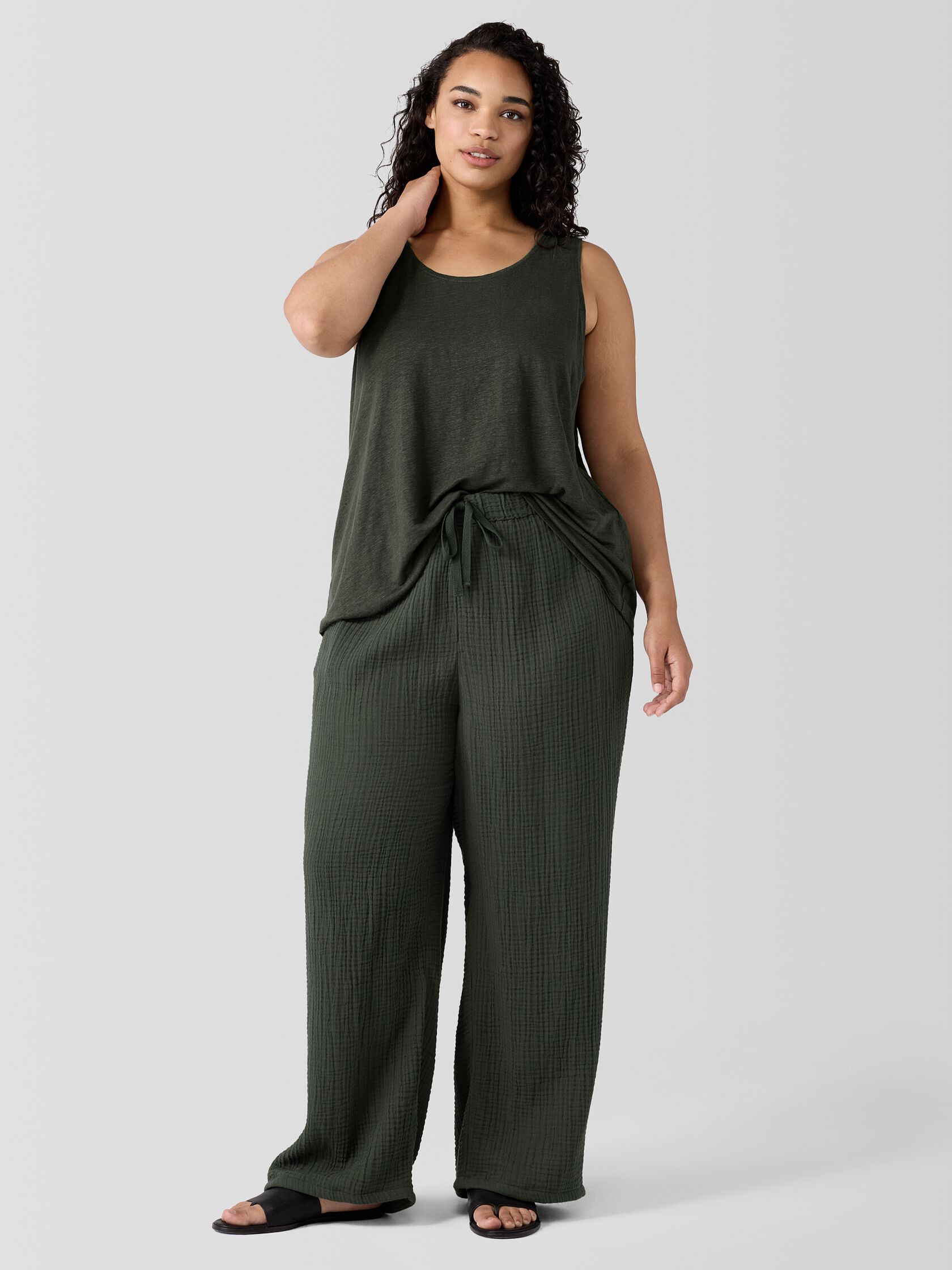 Organic Cotton Lofty Gauze Straight Pant