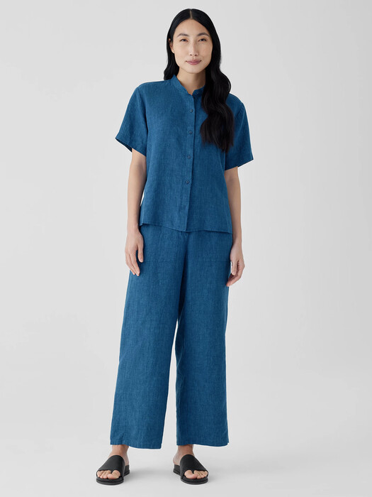 Washed Organic Linen Délavé Wide Trouser Pant