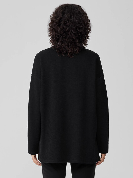 Organic Cotton Slubby Rib Knit Crew Neck Top