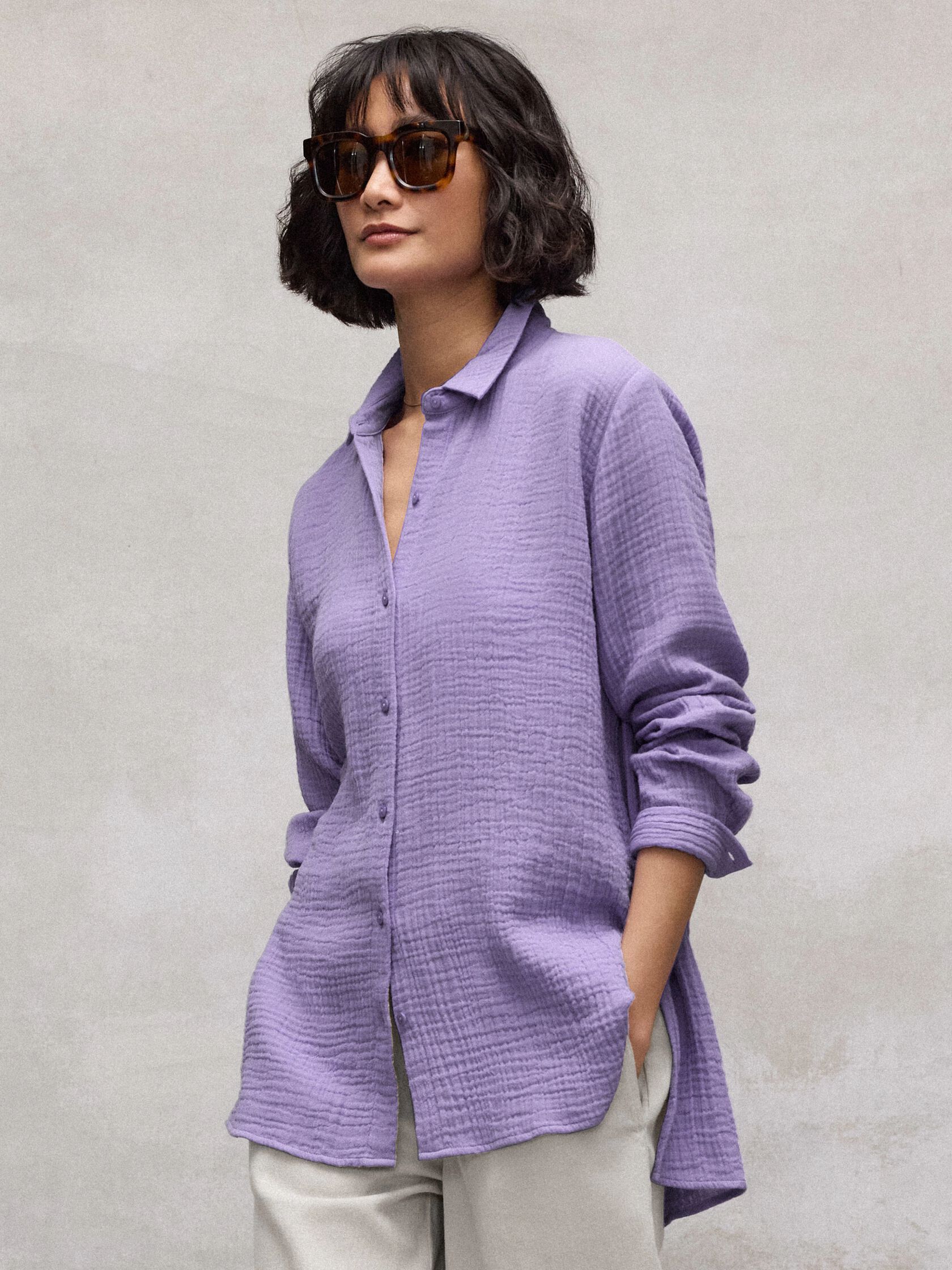 Organic Cotton Lofty Gauze Classic Collar Shirt