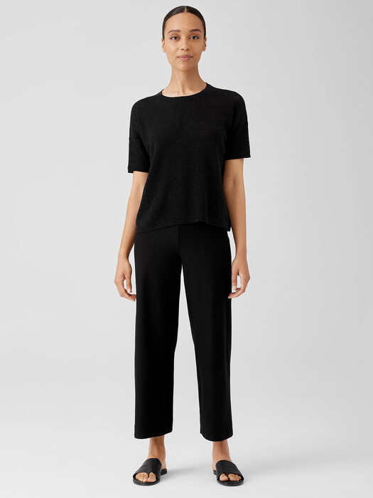 Organic Cotton Linen Slub Jewel Neck Top