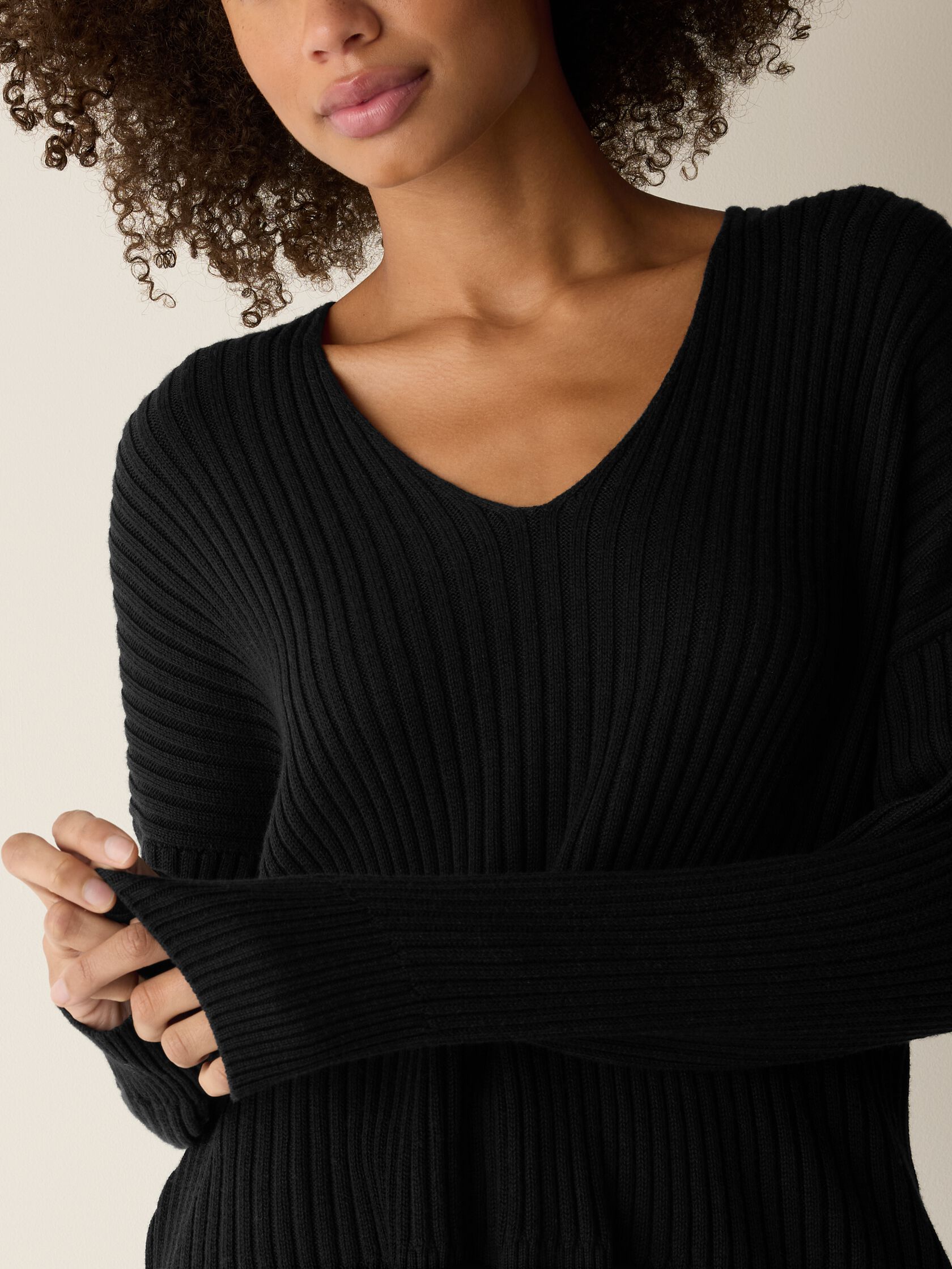 Peruvian Cotton Blend V-Neck Top
