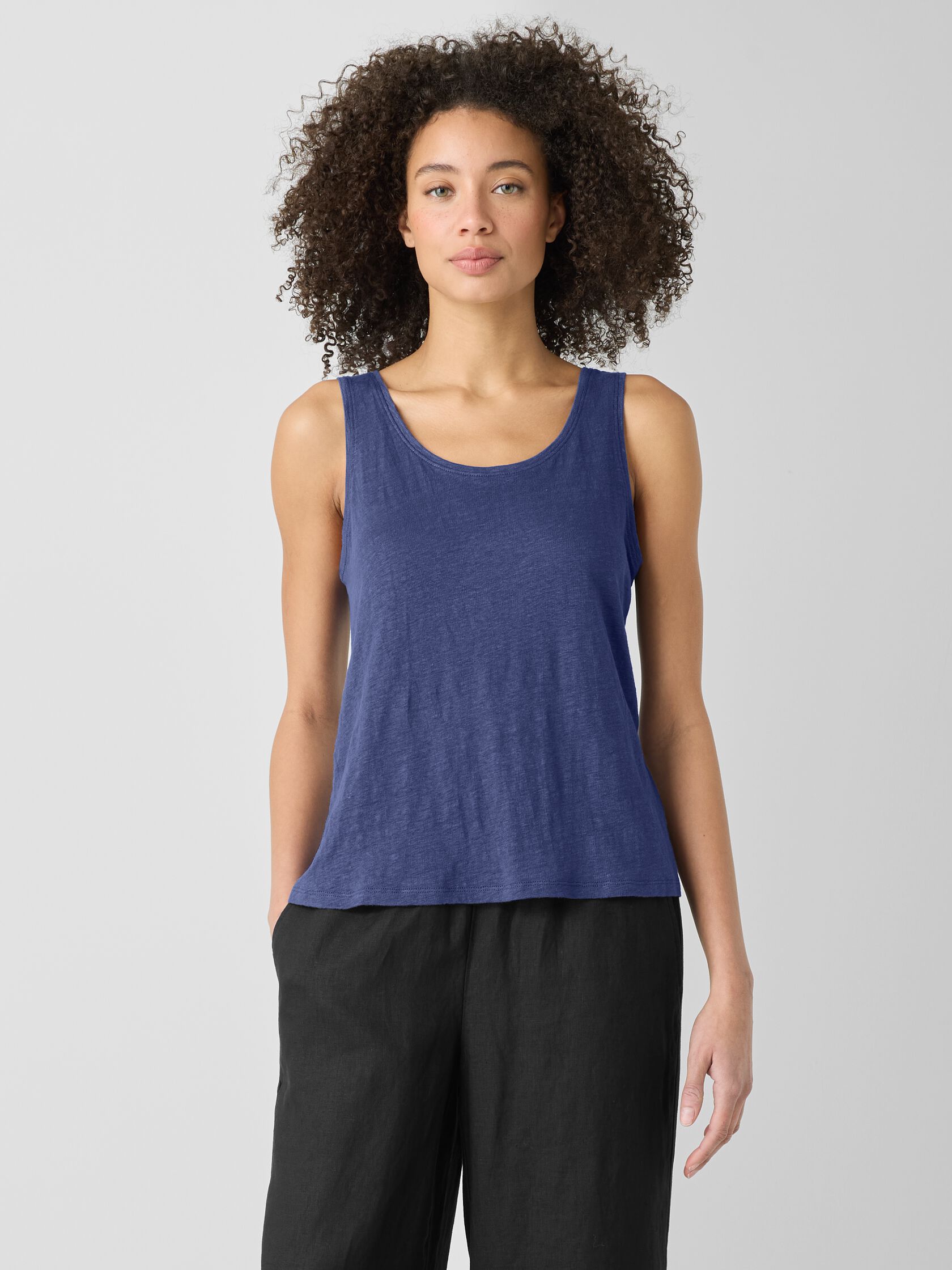 Organic Linen Jersey Scoop Neck Tank