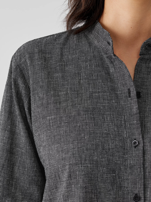 Hemp Organic Cotton Grid Long Shirt