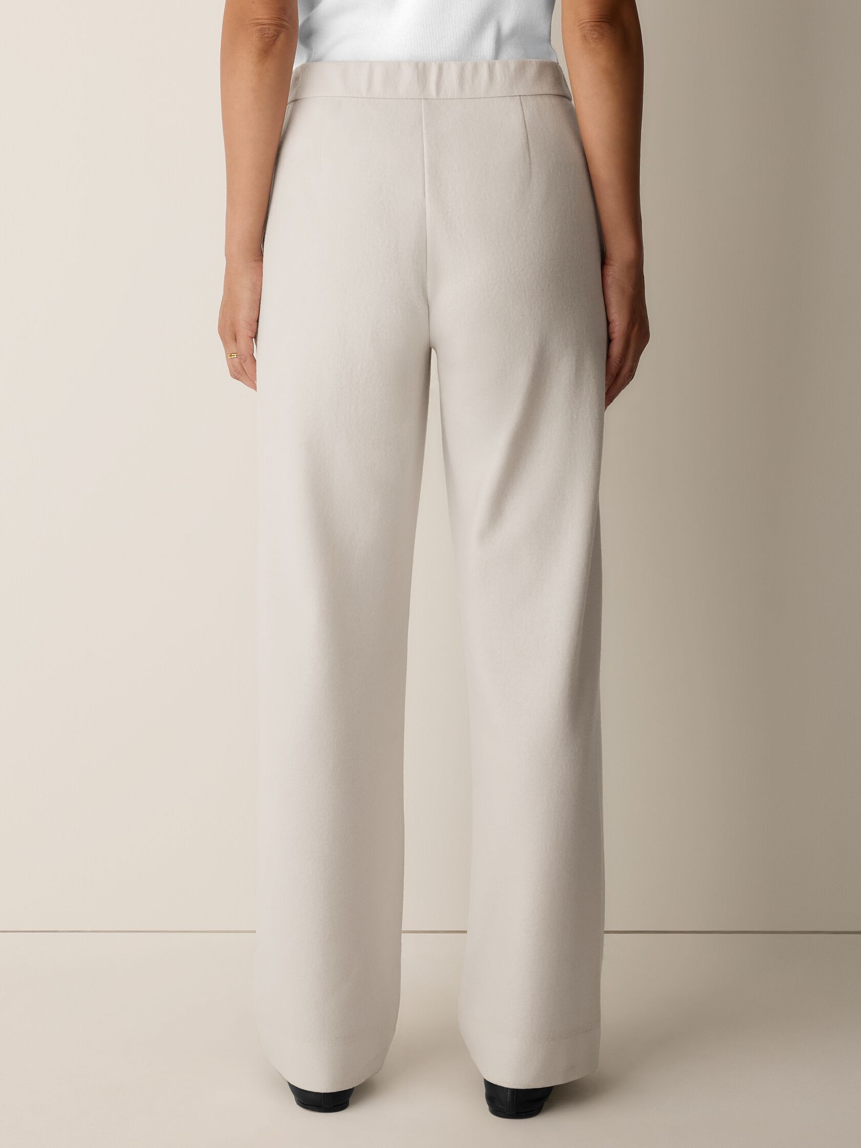 Felted Wool Jersey Full-Length Straight Trouser&nbsp;in Regenerative Wool