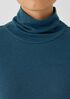 Ribbed Pima Cotton Blend Turtleneck Top